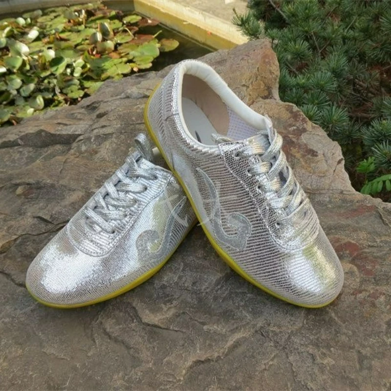 Women'S Shoes Vs Men'S Size - รองเท้าศิลปะการต่อสู้ขายดีปี 2026 สำหรับผู้ชายและผู้หญิง สีขาวเงิน รองเท้าไทเก๊ก ยูนิเซ็กซ์