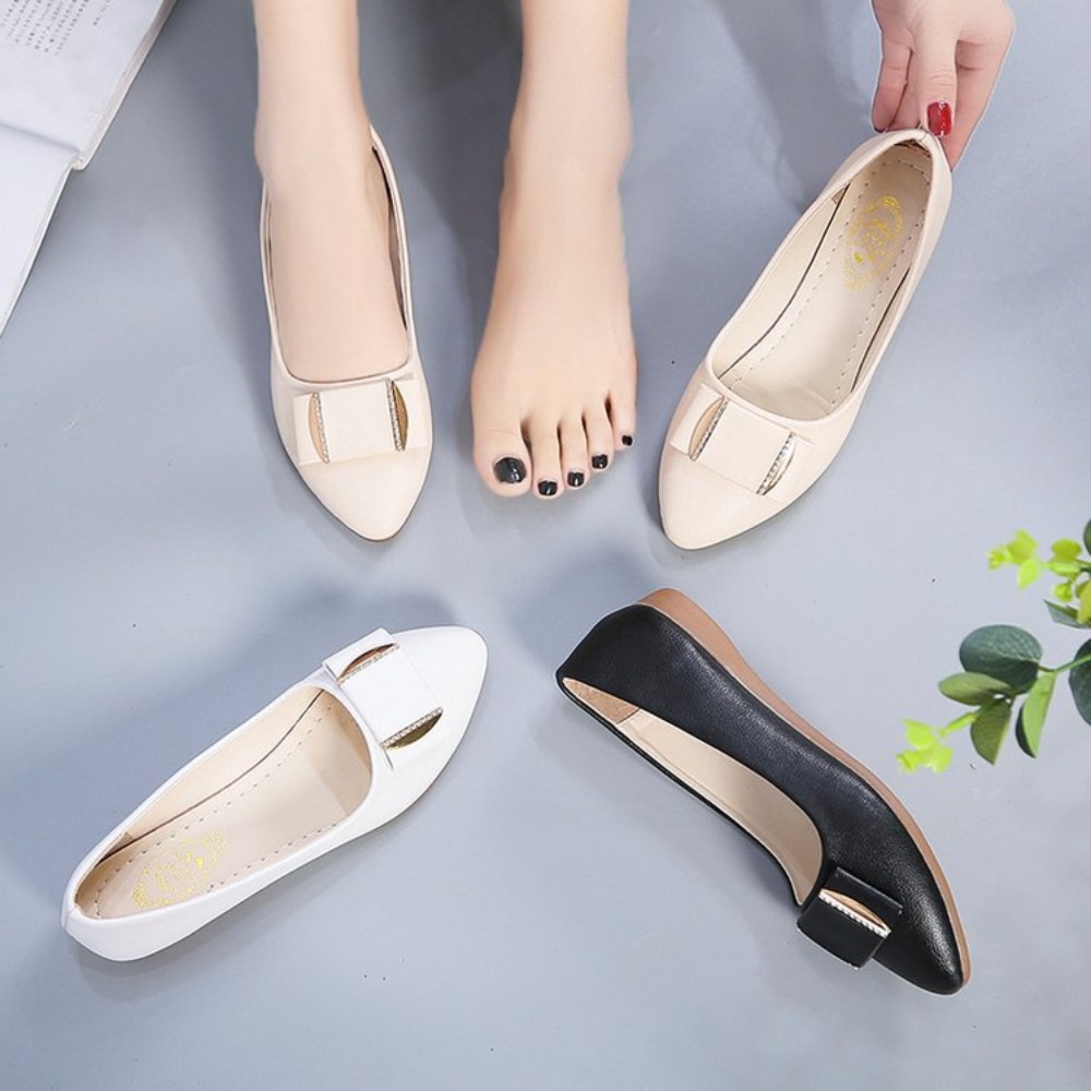 Loafer Flat Women - รองเท้าผู้หญิงแฟชั่นลำลอง น้ำหนักเบา สวมใส่สบาย เหมาะสำหรับใส่ทำงาน แบบสวม ไม่ต้องผูกเชือก