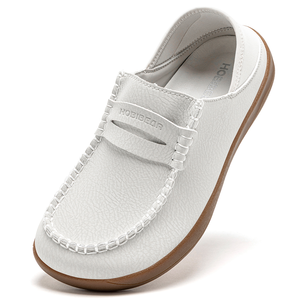Women'S Shoes In Wide Width - HOBIBEAR รองเท้าโลฟเฟอร์สำหรับผู้หญิงแบบสวม รองเท้าหนังเทียมน้ำหนักเบา สวมใส่สบาย