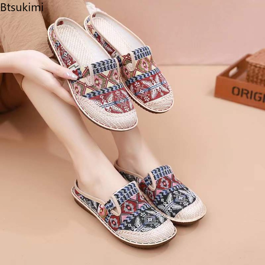 Loafer Flat Women - รองเท้าผ้าตาข่ายระบายอากาศสำหรับผู้หญิงรุ่นใหม่ปี 2026 รองเท้าผ้าแบบสวมใส่สบายสำหรับฤดูร้อน รองเท้าผู้หญิงแบบสวมสไตล์ชาติพันธุ์ รองเท้าลำลอง