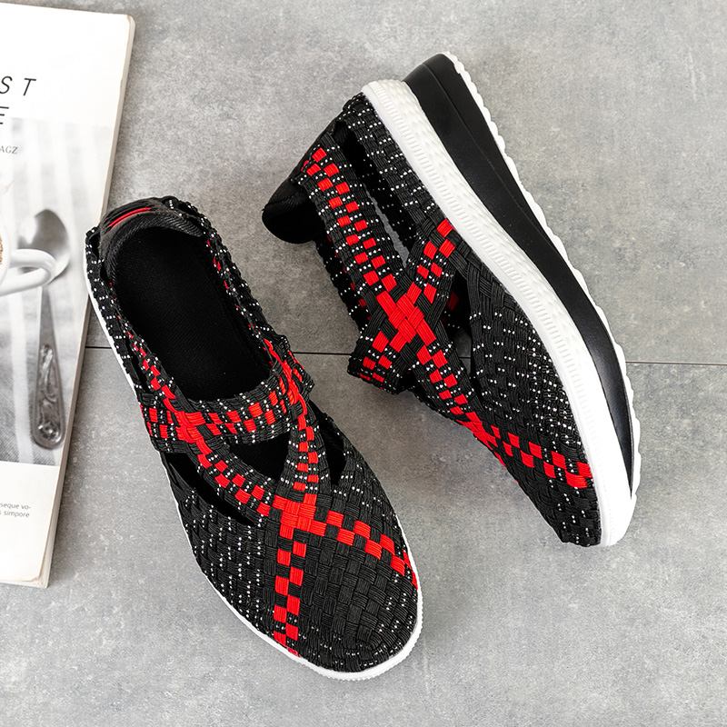 Loafer Flat Women - รองเท้าผู้หญิงแบบสวม แพลตฟอร์ม รองเท้าผ้าใบลำลองสำหรับฤดูร้อน รองเท้าสานแบบแบน รองเท้าผู้หญิงแบบนุ่ม ไซส์ใหญ่