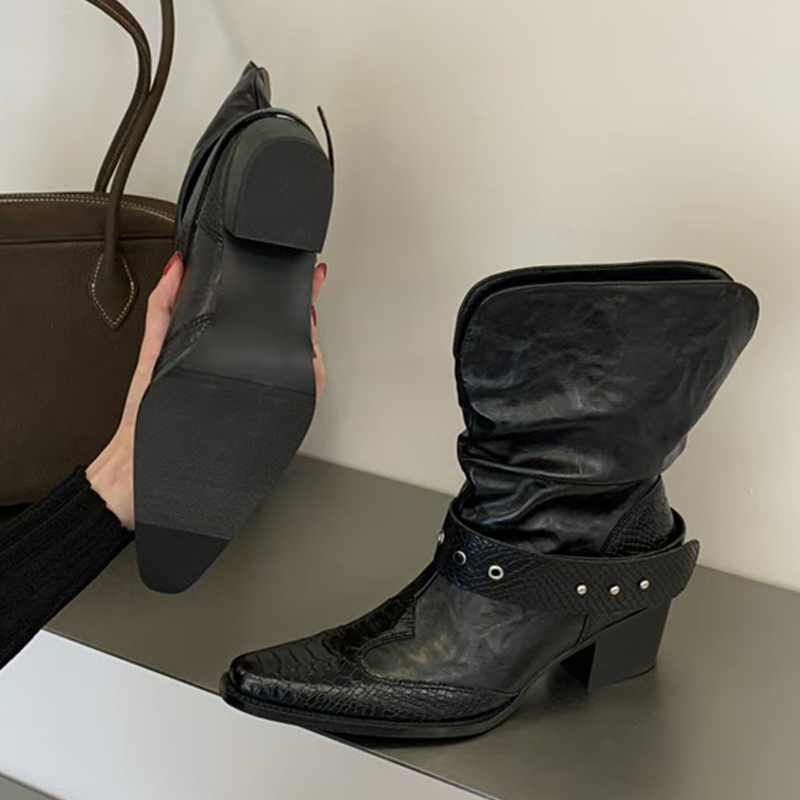 รองเท้าบูทส้นเตี้ยลายงูแบบต่อช - Women'S Shoes Chelsea บทวิจารณ์และราคา