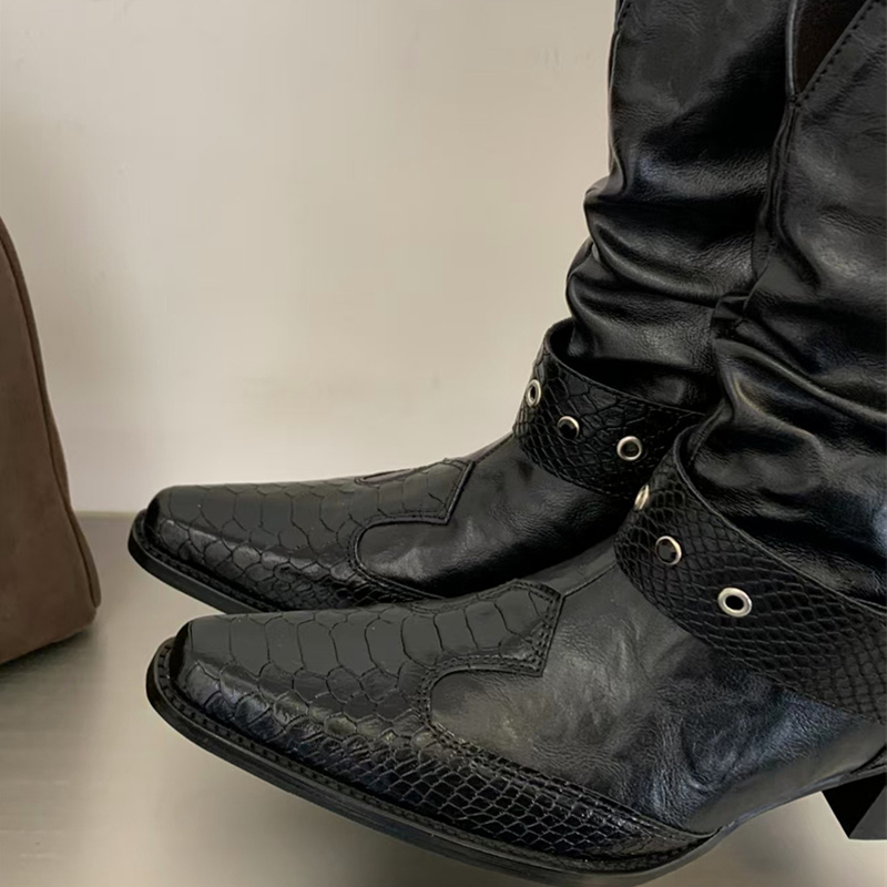 รองเท้าบูทส้นเตี้ยลายงูแบบต่อช - Women'S Shoes Chelsea บทวิจารณ์และราคา