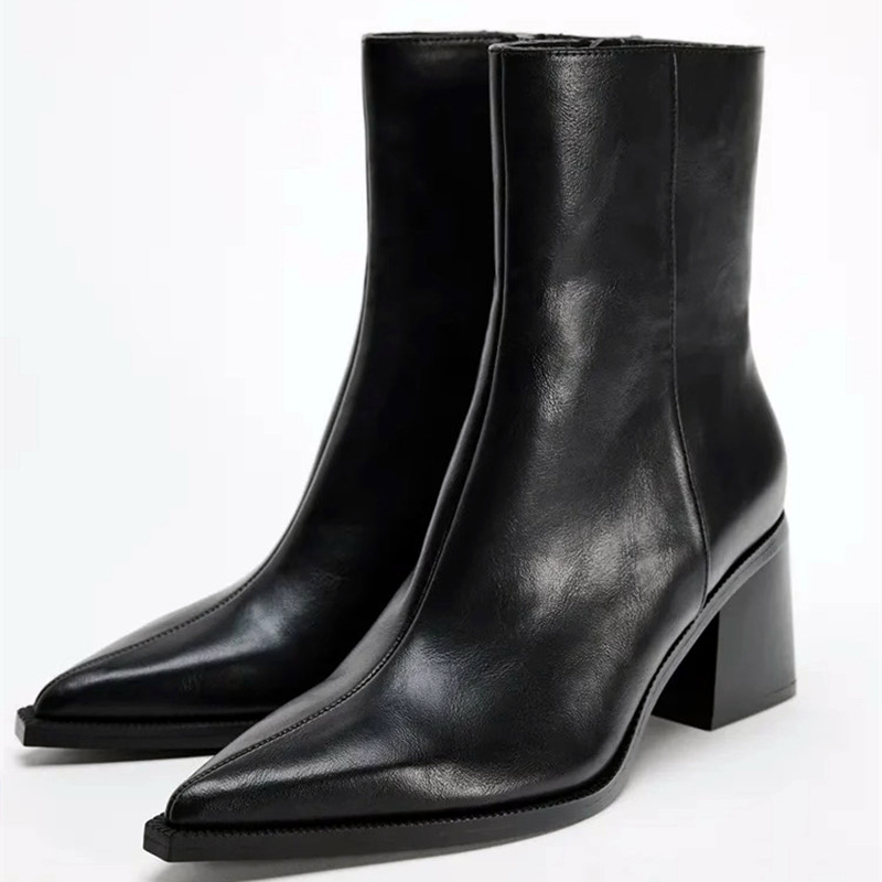 รองเท้าบูทเชลซีส้นหนาหนังนิ่มส - Women'S Shoes Chelsea บทวิจารณ์และราคา