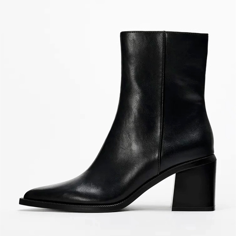 รองเท้าบูทเชลซีส้นหนาหนังนิ่มส - Women'S Shoes Chelsea บทวิจารณ์และราคา