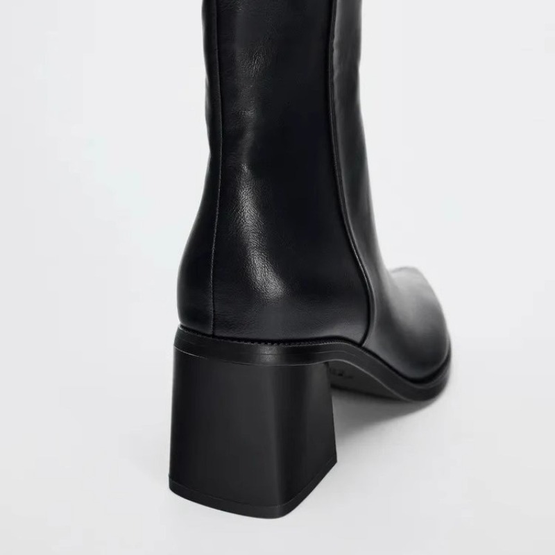 รองเท้าบูทเชลซีส้นหนาหนังนิ่มส - Women'S Shoes Chelsea บทวิจารณ์และราคา