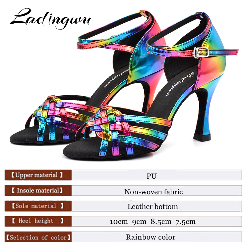 Laddingwu 2019 PU สีรุ้ง9ซม. ส - Women'S Shoes Z บทวิจารณ์และราคา