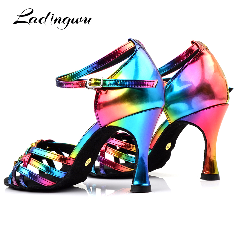 Laddingwu 2019 PU สีรุ้ง9ซม. ส - Women'S Shoes Z บทวิจารณ์และราคา