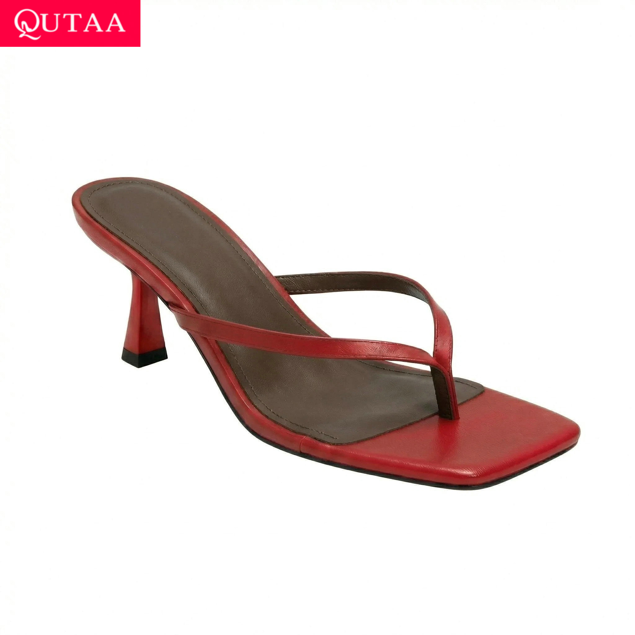 QUTAA นิวส์แฟชั่นรองเท้าแตะผู้ - Women'S Shoes Kitten Heels บทวิจารณ์และราคา