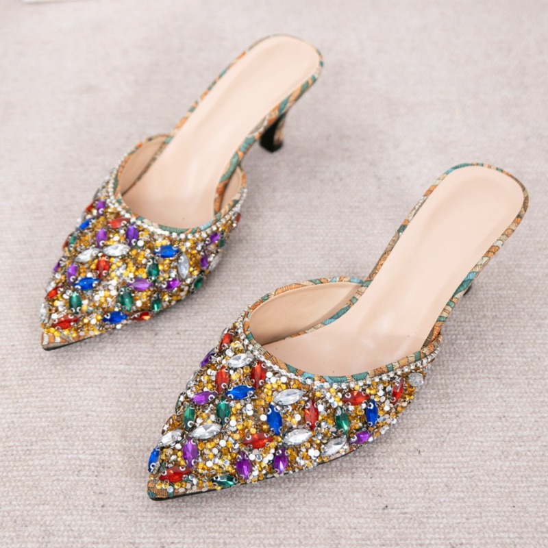 รองเท้าส้นเตี้ยประดับเพชรหรูหร - Women'S Shoes Kitten Heels บทวิจารณ์และราคา