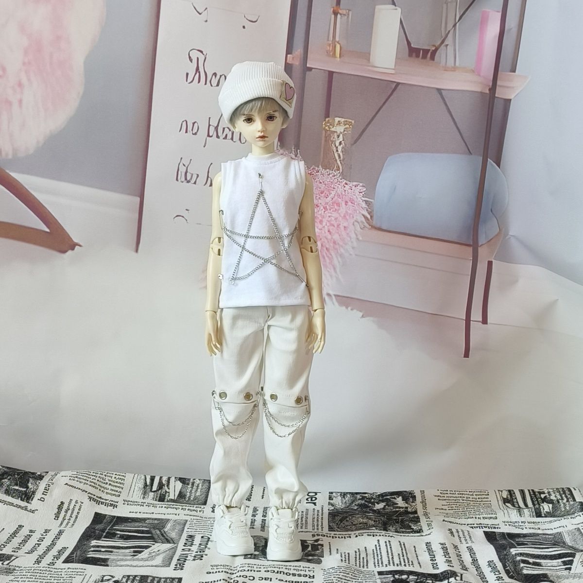 BJD ชุดเสื้อกั๊กแขนกุดโซ่สีดํา - Women'S Shoes Z บทวิจารณ์และราคา