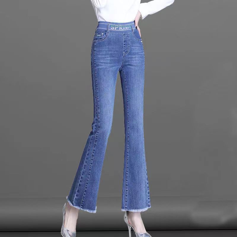 Elastic เอว Flare เก้าจุด Boot - Women Shoes Jeans บทวิจารณ์และราคา