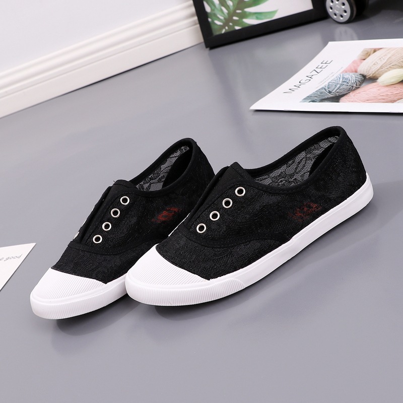 แฟชั่นลูกไม้สีขาวรองเท้าผ้าใบผ - Loafer Flat Women บทวิจารณ์และราคา