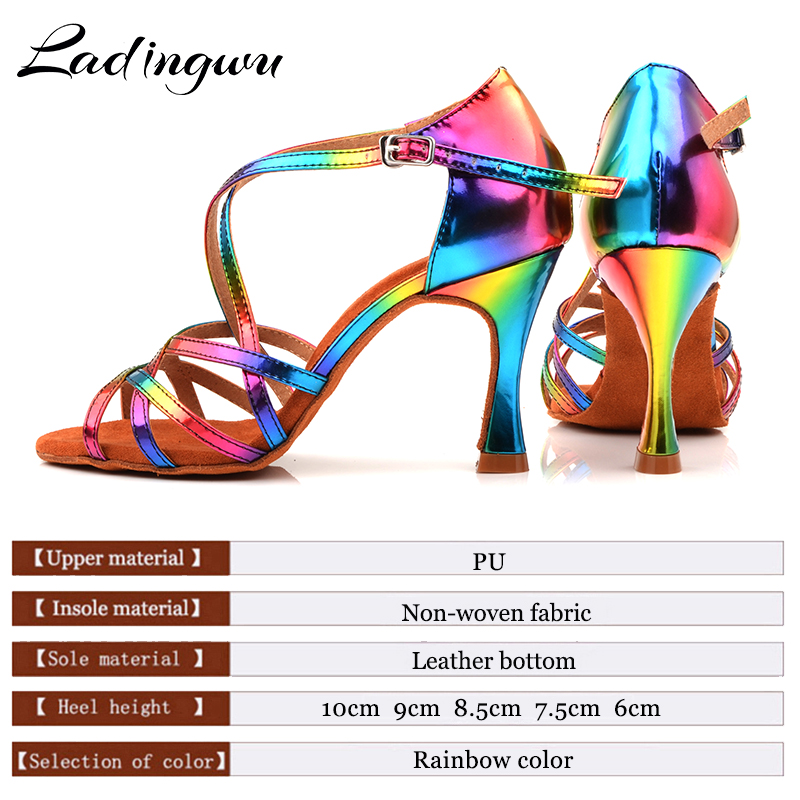 Ladingwu ผู้หญิงสายรุ้งสี PU L - Women'S Shoes Z บทวิจารณ์และราคา