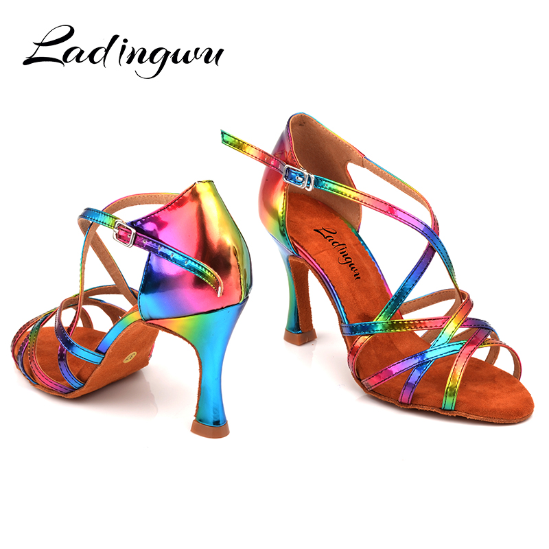 Ladingwu ผู้หญิงสายรุ้งสี PU L - Women'S Shoes Z บทวิจารณ์และราคา