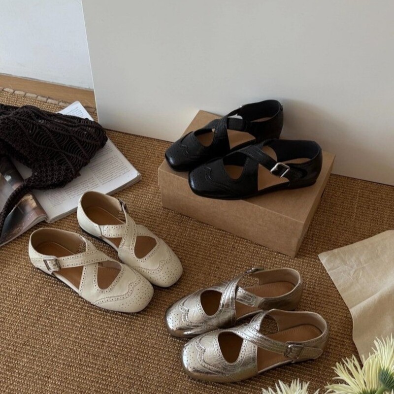 รองเท้าส้นเตี้ยแบบแมรี่เจนลายด - Loafer Flat Women บทวิจารณ์และราคา