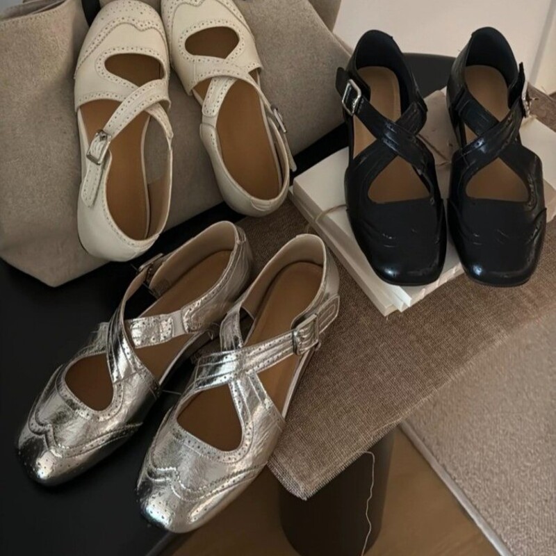 รองเท้าส้นเตี้ยแบบแมรี่เจนลายด - Loafer Flat Women บทวิจารณ์และราคา