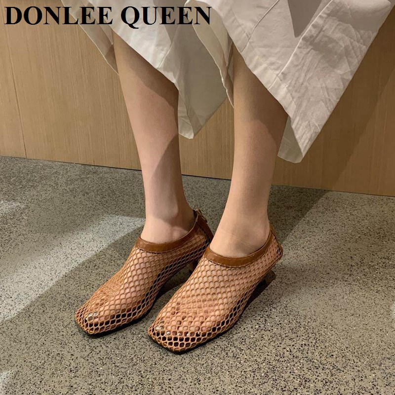 รองเท้าส้นเตี้ยแบบสวมเปิดส้นทร - Women'S Shoes Kitten Heels บทวิจารณ์และราคา
