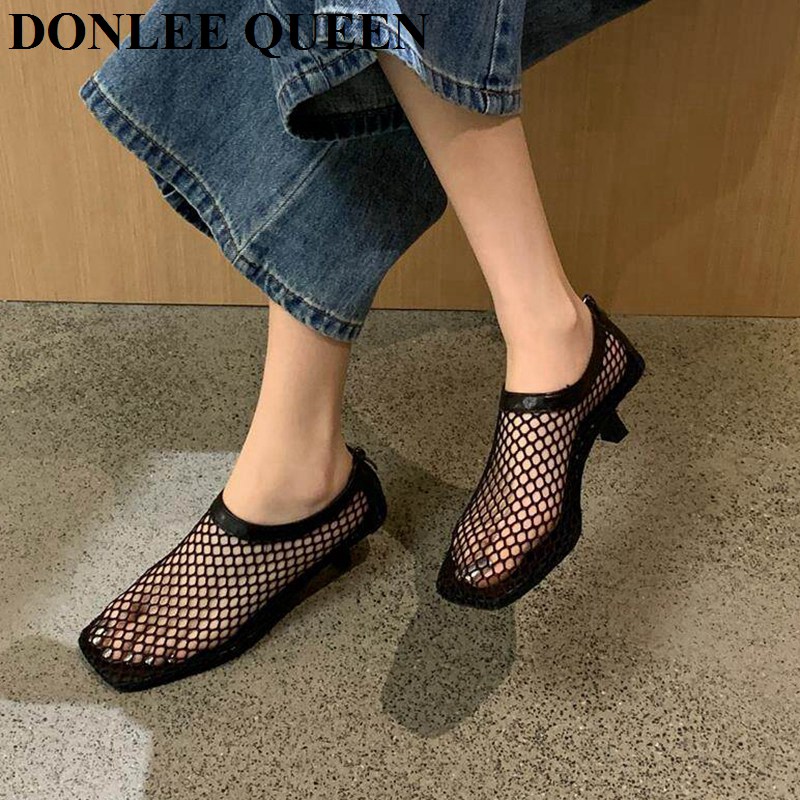 รองเท้าส้นเตี้ยแบบสวมเปิดส้นทร - Women'S Shoes Kitten Heels บทวิจารณ์และราคา