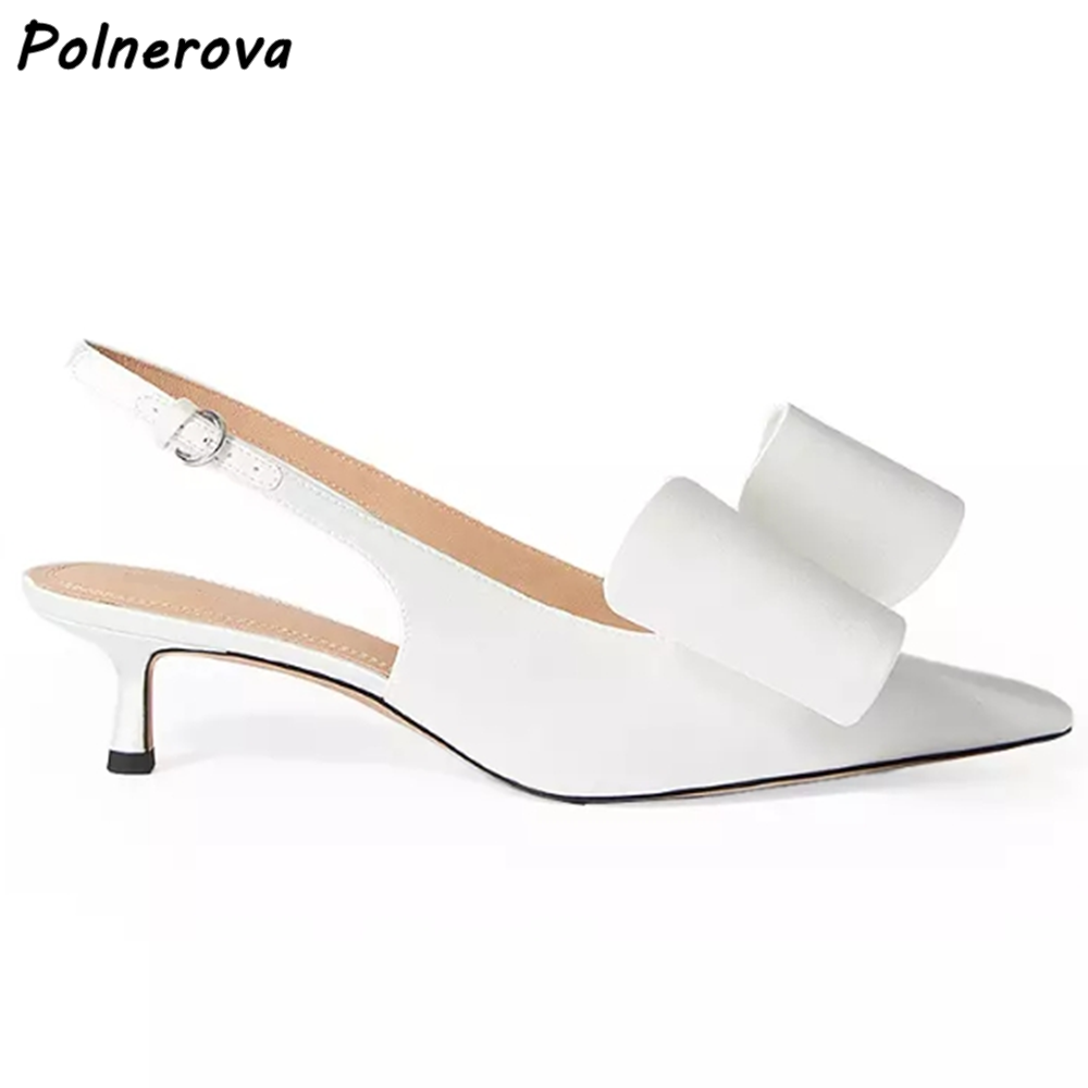 รองเท้าส้นเตี้ยแบบผูกโบว์สีขาว - Women'S Shoes Kitten Heels บทวิจารณ์และราคา