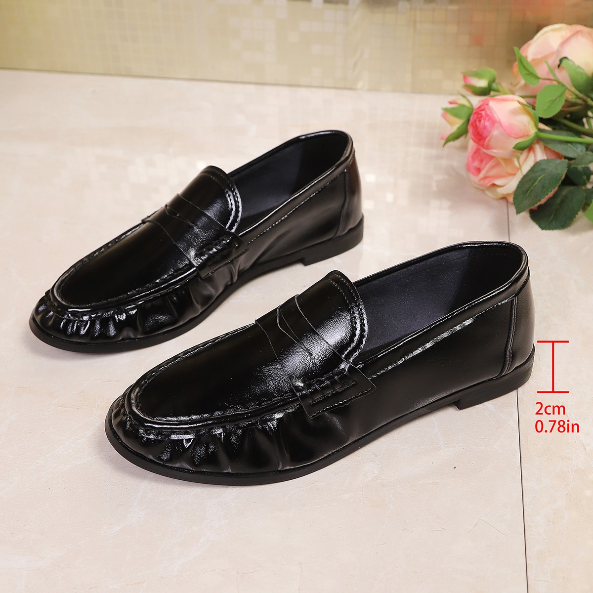 รองเท้าแฟลตสไตล์อังกฤษสีดำสำหร - Women'S Shoes For Work บทวิจารณ์และราคา
