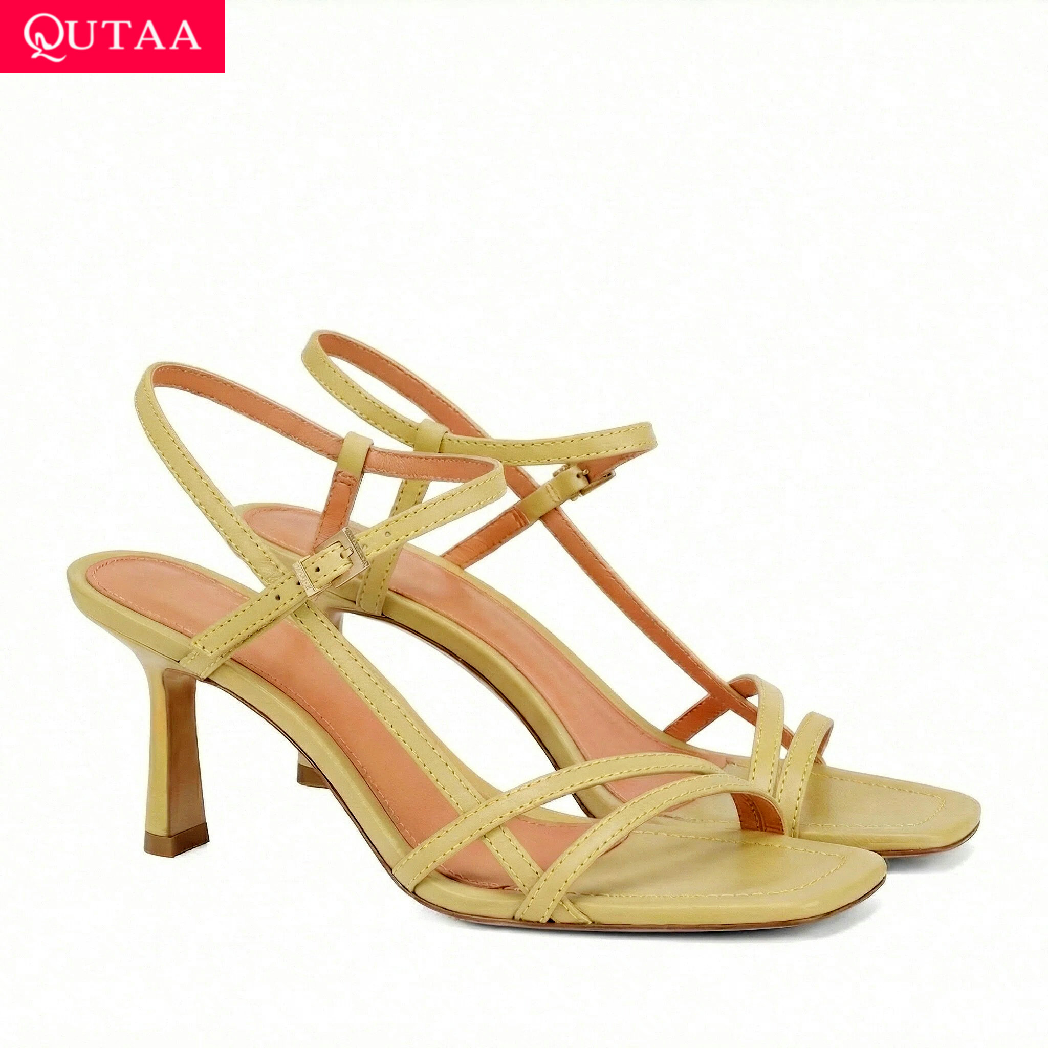 QUTAA แฟชั่นรองเท้าส้นสูงผู้หญ - Women'S Shoes Kitten Heels บทวิจารณ์และราคา